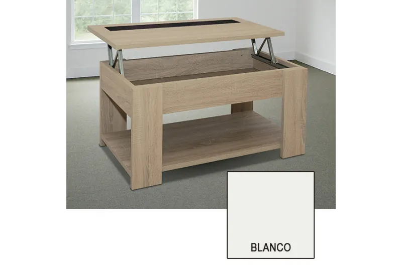 MESA CENTRO ELEVABLE C/NEGRO AGUEDA BLANCO MESA CENTRO ELEVABLE C/NEGRO AGUEDA BLANCO