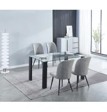 CONJUNTO MESA ALICE + 4 SILLAS RORY GRIS