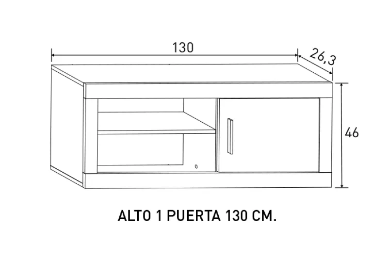 ALTO 1P. 130CM. LARA CAMBRIA-GRAFITO