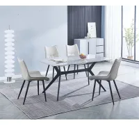 CONJUNTO MESA CALISTA + 4 SILLAS CALISTA BEIG