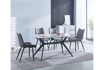 CONJUNTO MESA CALISTA + 4 SILLAS CALLISTA GRIS
