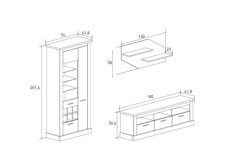 COMPOSICION APILABLE 276CM. CHELLEN AMBIENTE 1 CAMBRIA-BLANCO