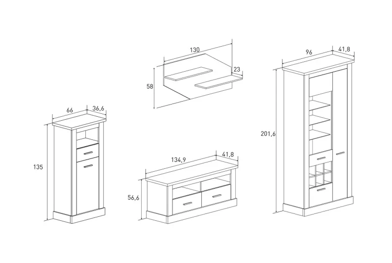 COMPOSICION APILABLE 297CM CHELLEN AMBIENTE 4 CAMBRIA-BLANCO