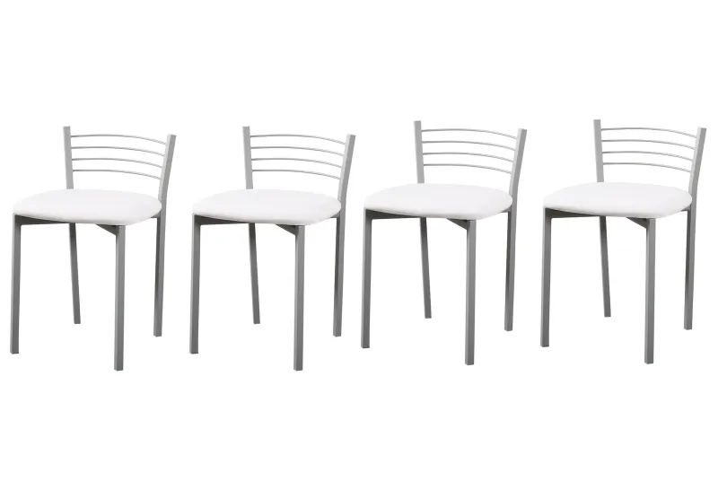Juego de 4 Taburetes de Cocina Blancos | Alta Calidad y Diseño