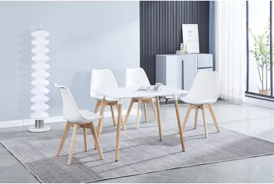 CONJUNTO MESA COCINA DINAMARCA+4 SILLAS FINA BLANCAS