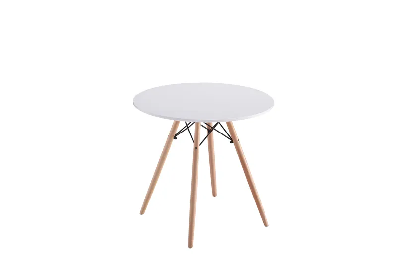 MESA REDONDA 4 PATAS MADERA DINAMARCA BLANCO