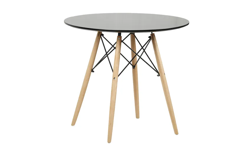 MESA REDONDA 4 PATAS MADERA DINAMARCA NEGRO