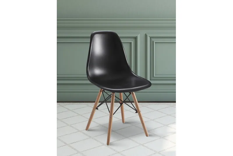 JUEGO DE 4 SILLAS PATAS MADERA DINAMARCA NEGRO JUEGO DE 4 SILLAS PATAS MADERA DINAMARCA NEGRO