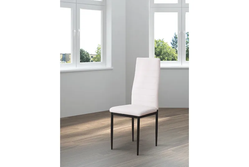 JUEGO DE 6 SILLAS TAP.PU P/NEGRA EMI BLANCO