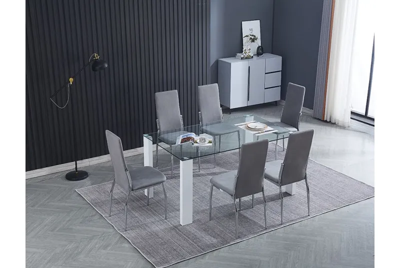CONJUNTO MESA HANA BLANCA + 6 SILLAS SAKURA MARENGO CONJUNTO MESA HANA BLANCA + 6 SILLAS SAKURA MARENGO