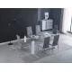 CONJUNTO MESA HANA BLANCA + 6 SILLAS SAKURA MARENGO