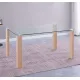 MESA COMEDOR FIJA TAPA CRISTAL HANA CAMBRIA