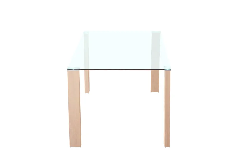 MESA COMEDOR FIJA TAPA CRISTAL HANA CAMBRIA
