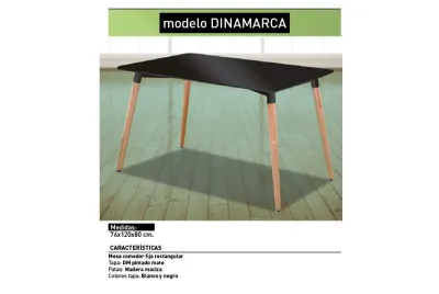 MESA RECTANGULAR 120CM P/MADERA DINAMARCA NEGRO
