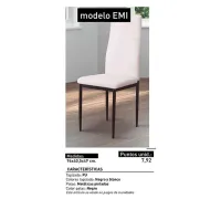 JUEGO DE 6 SILLAS TAP.PU P/NEGRA EMI BLANCO