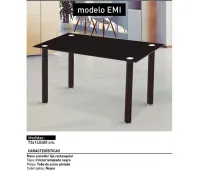 Mesa de comedor fija negra EMI
