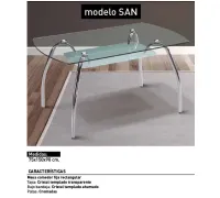 MESA COMEDOR FIJA TAPA CRISTAL SAN CROMO
