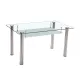 MESA COMEDOR FIJA T/CRISTAL PRANZO ACERO
