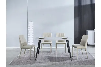 CONJUNTO MESA SANDER + 4 SILLAS ROWENA TORTORA