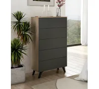 Cómoda Sinfonier 5 Cajones Soto Roble-Grafito