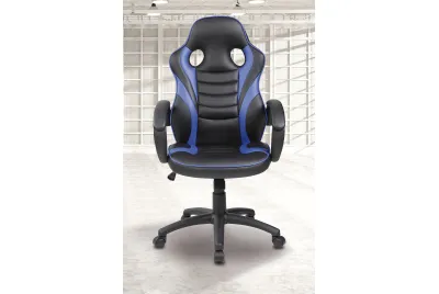 SILLA OFICINA SOF-14 NEGRO-AZUL