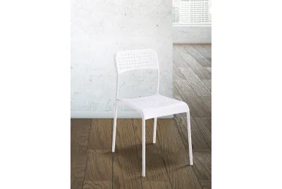 JUEGO DE 6 SILLAS APILABLES TOP BLANCO