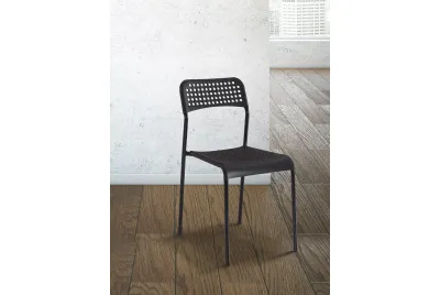 JUEGO DE 10 SILLAS APILABLES TOP NEGRO