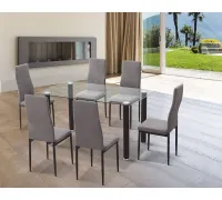 CONJUNTO MESA YURI + 6 SILLAS YURI NEGRO