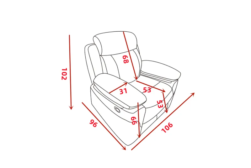SOFA 1P RELAX ELECTRICO TAP.NOLIA MENFIS CEMENTO