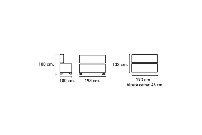 SOFA CAMA CLIC-CLAC ARCON TAP.GOLD TERRA GRIS