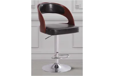JUEGO DE 2 TABURETES PU+CROMO GABYM23 NEGRO