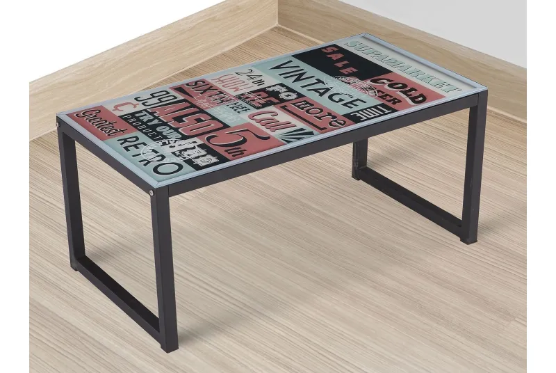 MESA RECTANGULAR T/CRIS.IMPRESO DANUBIO