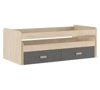 CAMA COMPACTA+C.NIDO RU.CON CAJONERA DONALD PUCCINI-GRAFITO