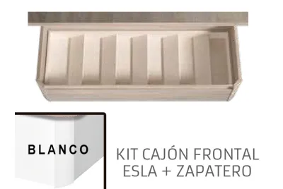 KIT CAJON FRONTAL + ZAPATERO CANAPE 135CM ESLA OPCIONAL BLANCO