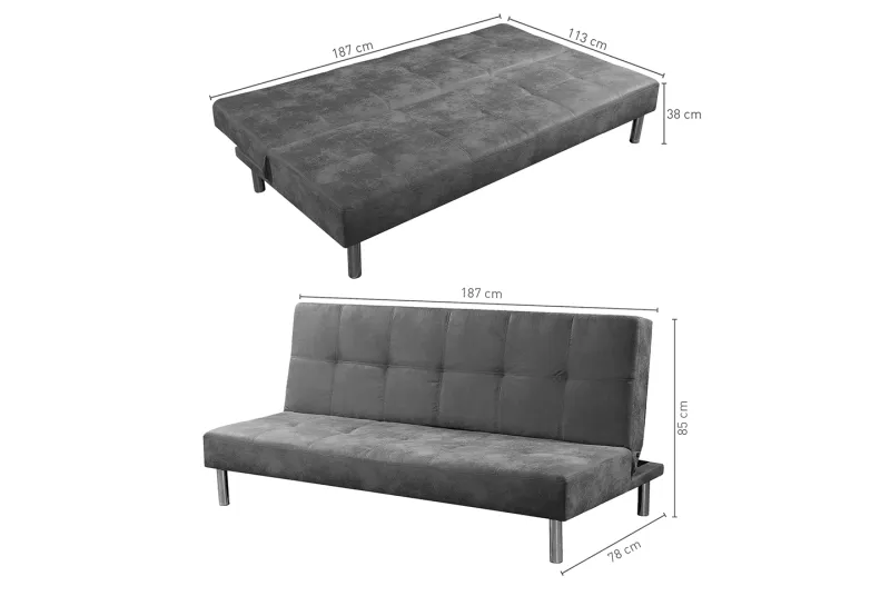 SOFA CAMA CLIC-CLAC TAP.NOLIA BEISBOL CEMENTO