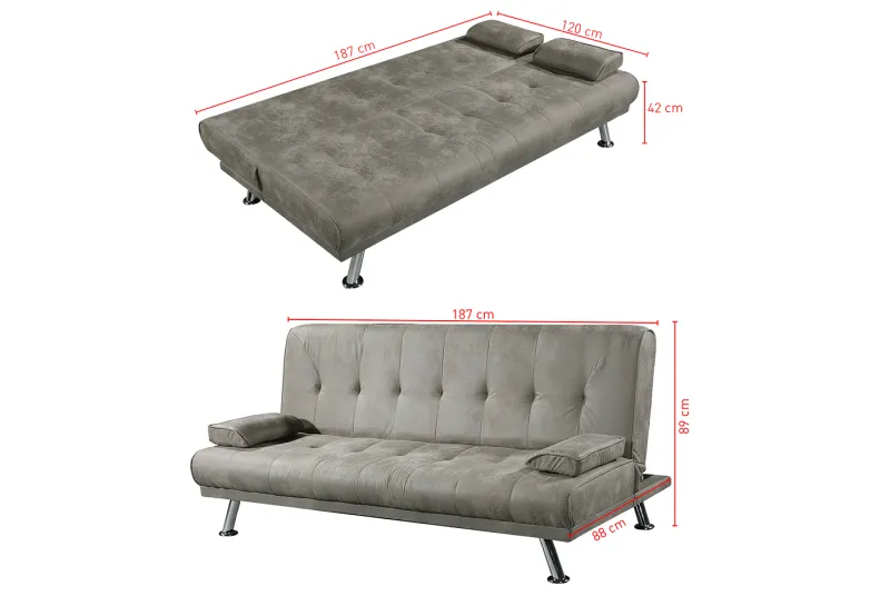SOFA CAMA CLIC-CLAC TAP.NOLIA CESTO CEMENTO