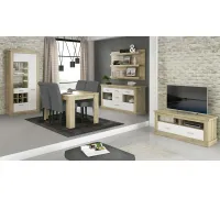 Salón completo sin sillas Chellen Ambiente 8B Cambria blanco