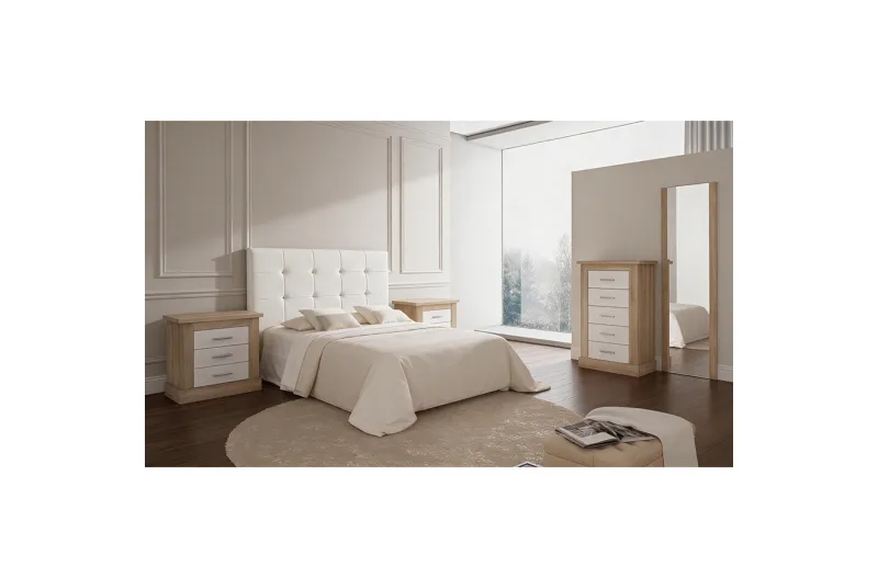DORMITORIO MATRIMONIO CHELLEN AMBIENTE 03 COLOR CAMBRIA-BLANCO