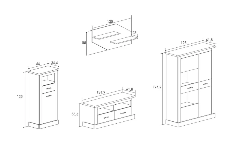 COMPOSICION APILABLE 326CM CHELLEN AMBIENTE 7 CAÑON