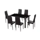 CONJUNTO MESA EMI NEGRA + 6 SILLAS EMI NEGRAS