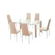 CONJUNTO MESA HANA CAMBRIA+ 6 SILLAS SAKURA BEIG