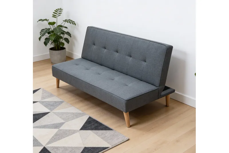 SOFA CAMA CLIC-CLAC PATA MADERA UNAI GRIS