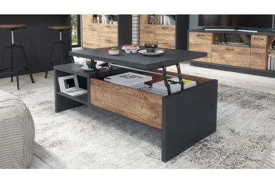 MESA CENTRO ELEVABLE EUROPA GRAFITO-ROBLE