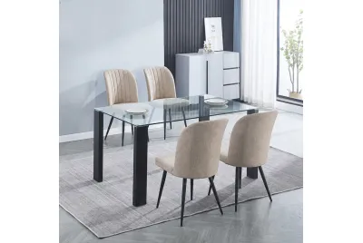 CONJUNTO MESA ALICE + 4 SILLAS RORY BEIG