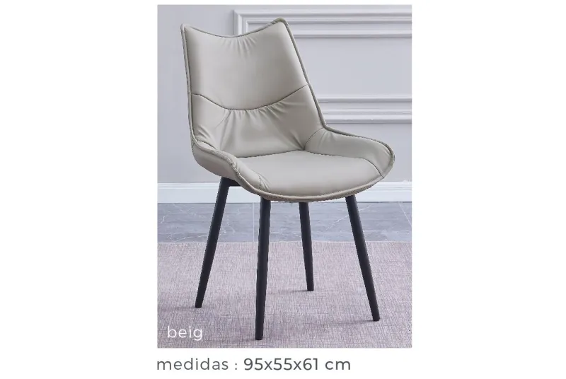 JUEGO DE 2 SILLAS TAP.PU P/METAL CALISTA BEIG JUEGO DE 2 SILLAS TAP.PU P/METAL CALISTA BEIG