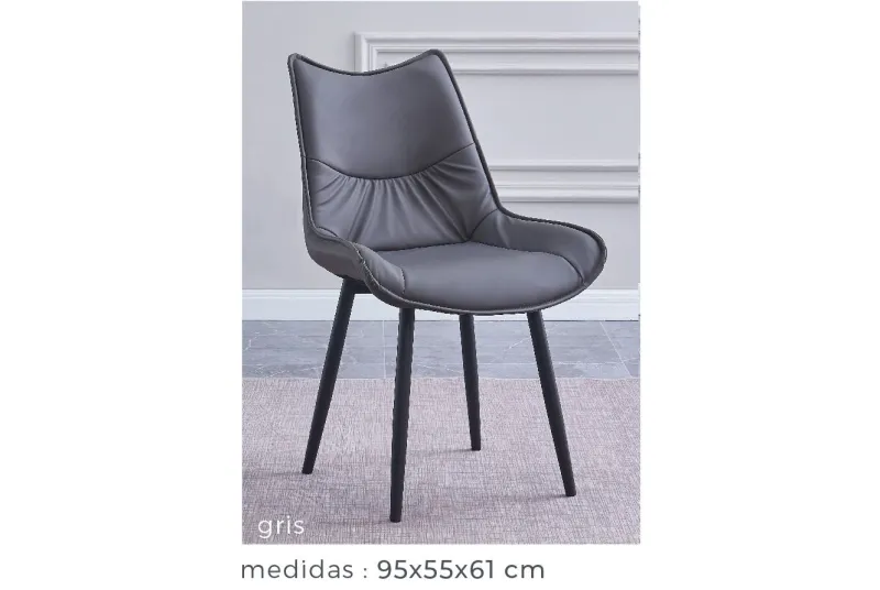 JUEGO DE 2 SILLAS TAP.PU P/METAL CALISTA GRIS JUEGO DE 2 SILLAS TAP.PU P/METAL CALISTA GRIS