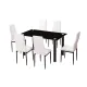 CONJUNTO MESA EMI NEGRA + 6 SILLAS EMI BLANCAS