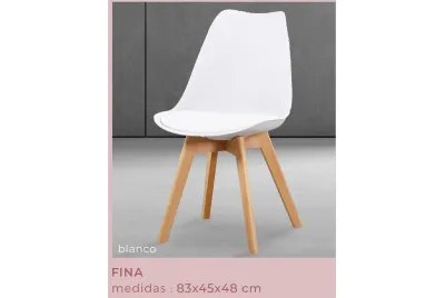JUEGO DE 4 SILLAS TAP.PU P/MADERA FINA BLANCO