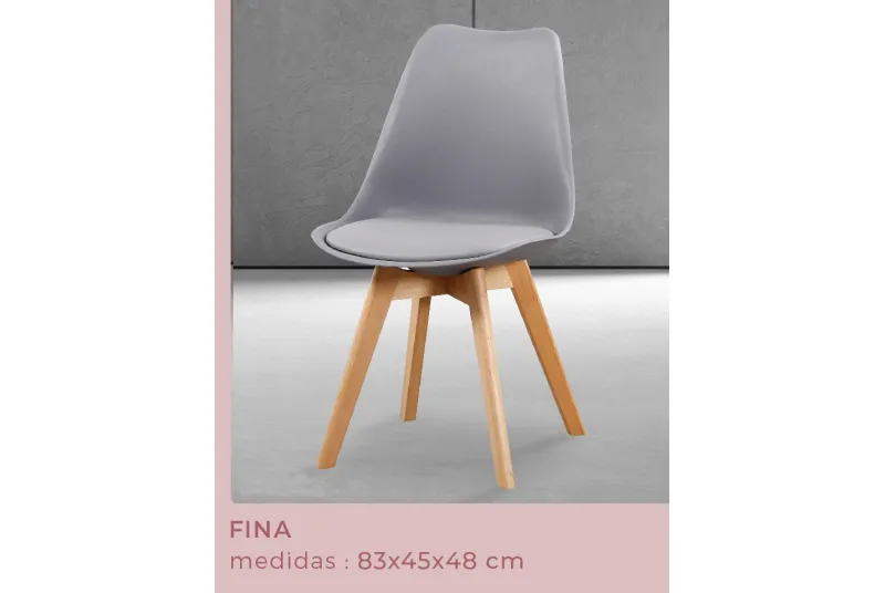 JUEGO DE 4 SILLAS TAP.PU P/MADERA FINA GRIS JUEGO DE 4 SILLAS TAP.PU P/MADERA FINA GRIS