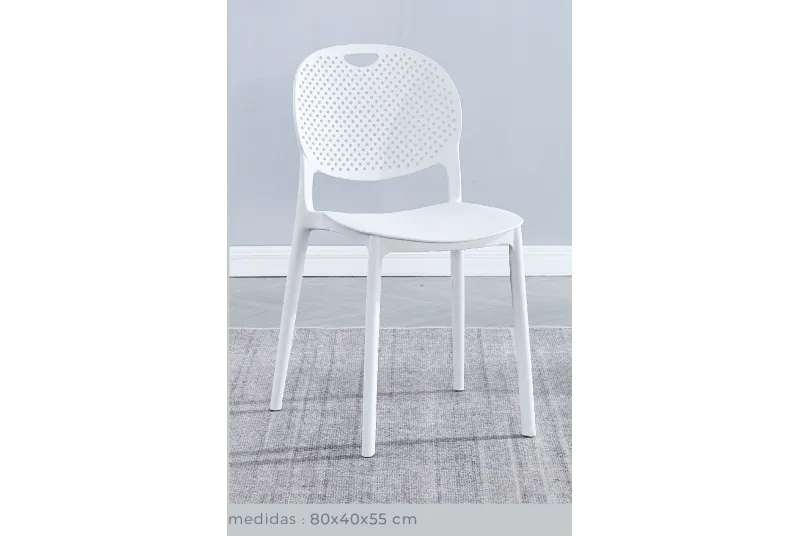 JUEGO DE 5 SILLAS APILABLES JANSEN BLANCO JUEGO DE 5 SILLAS APILABLES JANSEN BLANCO